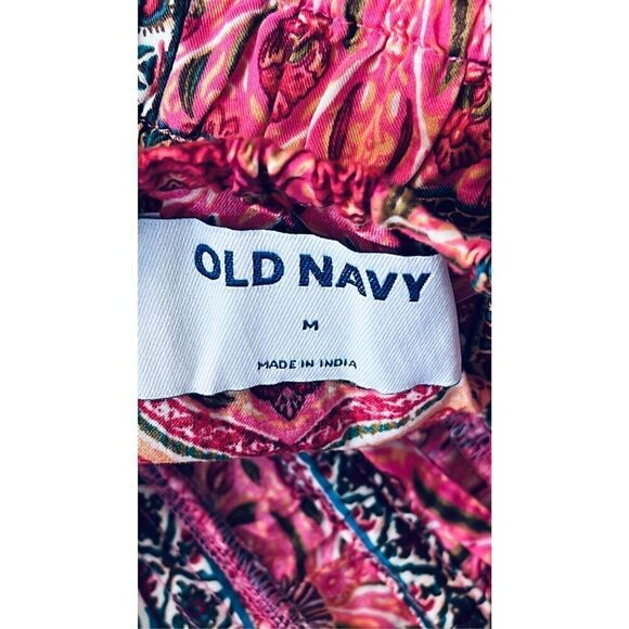 Old Navy Women’s Medium Waist-Defining Cami Midi Dress in Pink Paisley - Picture 8 of 10